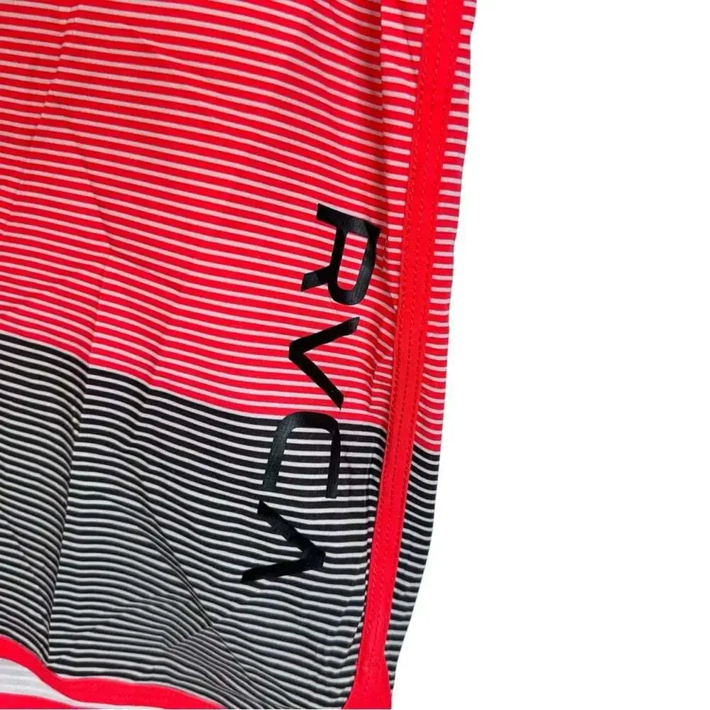 RVCA Commander Trunks 34 Red Black Stripe Boardshorts Performance Stretch NWT